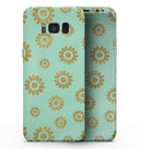 Mint and Gold Floral v10 - Samsung Galaxy S8 Full-Body Skin Kit