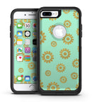 Mint and Gold Floral v10 - iPhone 7 or 7 Plus Commuter Case Skin Kit