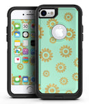 Mint and Gold Floral v10 - iPhone 7 or 8 OtterBox Case & Skin Kits