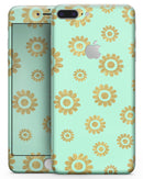 Mint and Gold Floral v10 - Skin-kit for the iPhone 8 or 8 Plus