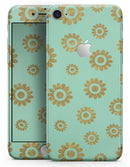 Mint and Gold Floral v10 - Skin-kit for the iPhone 8 or 8 Plus