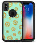 Mint and Gold Floral v10 - iPhone X OtterBox Case & Skin Kits