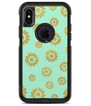 Mint and Gold Floral v10 - iPhone X OtterBox Case & Skin Kits