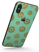 Mint and Gold Floral v10 - iPhone X Skin-Kit