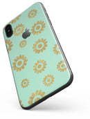 Mint and Gold Floral v10 - iPhone X Skin-Kit