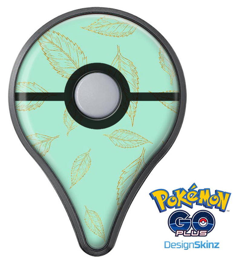 Mint and Gold Floral v11 Pokémon GO Plus Vinyl Protective Decal Skin Kit