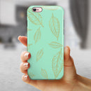 Mint and Gold Floral v11 iPhone 6/6s or 6/6s Plus 2-Piece Hybrid INK-Fuzed Case