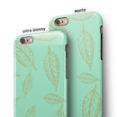 Mint and Gold Floral v11 iPhone 6/6s or 6/6s Plus 2-Piece Hybrid INK-Fuzed Case