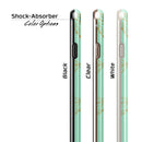 Mint and Gold Floral v11 iPhone 6/6s or 6/6s Plus 2-Piece Hybrid INK-Fuzed Case