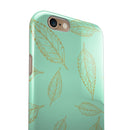 Mint and Gold Floral v11 iPhone 6/6s or 6/6s Plus 2-Piece Hybrid INK-Fuzed Case