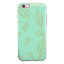 Mint and Gold Floral v11 iPhone 6/6s or 6/6s Plus 2-Piece Hybrid INK-Fuzed Case