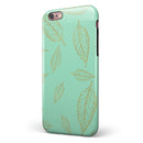 Mint and Gold Floral v11 iPhone 6/6s or 6/6s Plus 2-Piece Hybrid INK-Fuzed Case