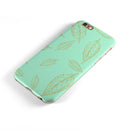 Mint and Gold Floral v11 iPhone 6/6s or 6/6s Plus 2-Piece Hybrid INK-Fuzed Case