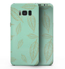 Mint and Gold Floral v11 - Samsung Galaxy S8 Full-Body Skin Kit