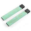 Mint and Gold Floral v11 - Premium Decal Protective Skin-Wrap Sticker compatible with the Juul Labs vaping device