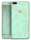 Mint and Gold Floral v11 - Skin-kit for the iPhone 8 or 8 Plus