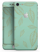 Mint and Gold Floral v11 - Skin-kit for the iPhone 8 or 8 Plus