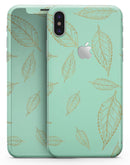 Mint and Gold Floral v11 - iPhone X Skin-Kit