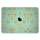 MacBook Pro without Touch Bar Skin Kit - Mint_and_Gold_Floral_v12-MacBook_13_Touch_V6.jpg?