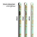 Mint and Gold Floral v12 iPhone 6/6s or 6/6s Plus 2-Piece Hybrid INK-Fuzed Case