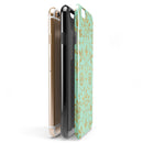 Mint and Gold Floral v12 iPhone 6/6s or 6/6s Plus 2-Piece Hybrid INK-Fuzed Case