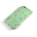Mint and Gold Floral v12 iPhone 6/6s or 6/6s Plus 2-Piece Hybrid INK-Fuzed Case