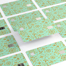 Mint and Gold Floral v12 - Premium Protective Decal Skin-Kit for the Apple Credit Card
