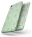 Mint and Gold Floral v12 - Skin-kit for the iPhone 8 or 8 Plus