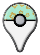 Mint and Gold Floral v1 Pokémon GO Plus Vinyl Protective Decal Skin Kit