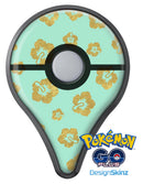 Mint and Gold Floral v1 Pokémon GO Plus Vinyl Protective Decal Skin Kit