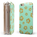 Mint and Gold Floral v1 iPhone 6/6s or 6/6s Plus 2-Piece Hybrid INK-Fuzed Case