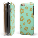 Mint and Gold Floral v1 iPhone 6/6s or 6/6s Plus 2-Piece Hybrid INK-Fuzed Case