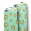 Mint and Gold Floral v1 iPhone 6/6s or 6/6s Plus 2-Piece Hybrid INK-Fuzed Case