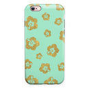 Mint and Gold Floral v1 iPhone 6/6s or 6/6s Plus 2-Piece Hybrid INK-Fuzed Case
