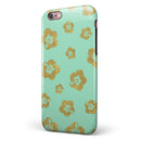 Mint and Gold Floral v1 iPhone 6/6s or 6/6s Plus 2-Piece Hybrid INK-Fuzed Case