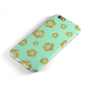 Mint and Gold Floral v1 iPhone 6/6s or 6/6s Plus 2-Piece Hybrid INK-Fuzed Case