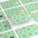 Mint and Gold Floral v1 - Premium Protective Decal Skin-Kit for the Apple Credit Card