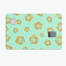 Mint and Gold Floral v1 - Premium Protective Decal Skin-Kit for the Apple Credit Card
