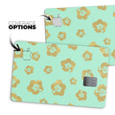 Mint and Gold Floral v1 - Premium Protective Decal Skin-Kit for the Apple Credit Card