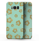 Mint and Gold Floral v1 - Samsung Galaxy S8 Full-Body Skin Kit