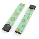 Mint and Gold Floral v1 - Premium Decal Protective Skin-Wrap Sticker compatible with the Juul Labs vaping device