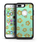 Mint and Gold Floral v1 - iPhone 7 or 7 Plus Commuter Case Skin Kit