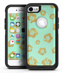 Mint and Gold Floral v1 - iPhone 7 or 8 OtterBox Case & Skin Kits