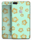 Mint and Gold Floral v1 - Skin-kit for the iPhone 8 or 8 Plus