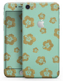 Mint and Gold Floral v1 - Skin-kit for the iPhone 8 or 8 Plus