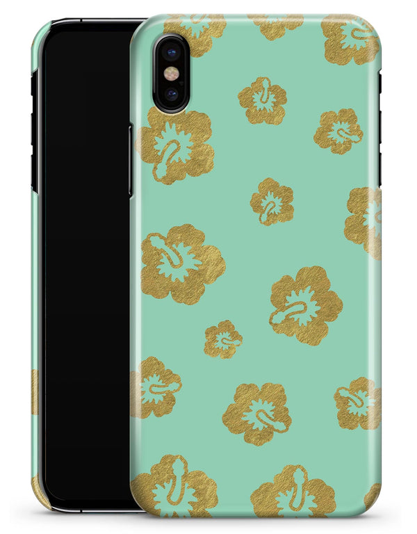 Mint and Gold Floral v1 - iPhone X Clipit Case