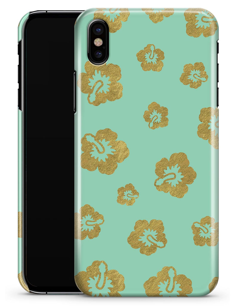 Mint and Gold Floral v1 - iPhone X Clipit Case