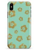 Mint and Gold Floral v1 - iPhone X Clipit Case