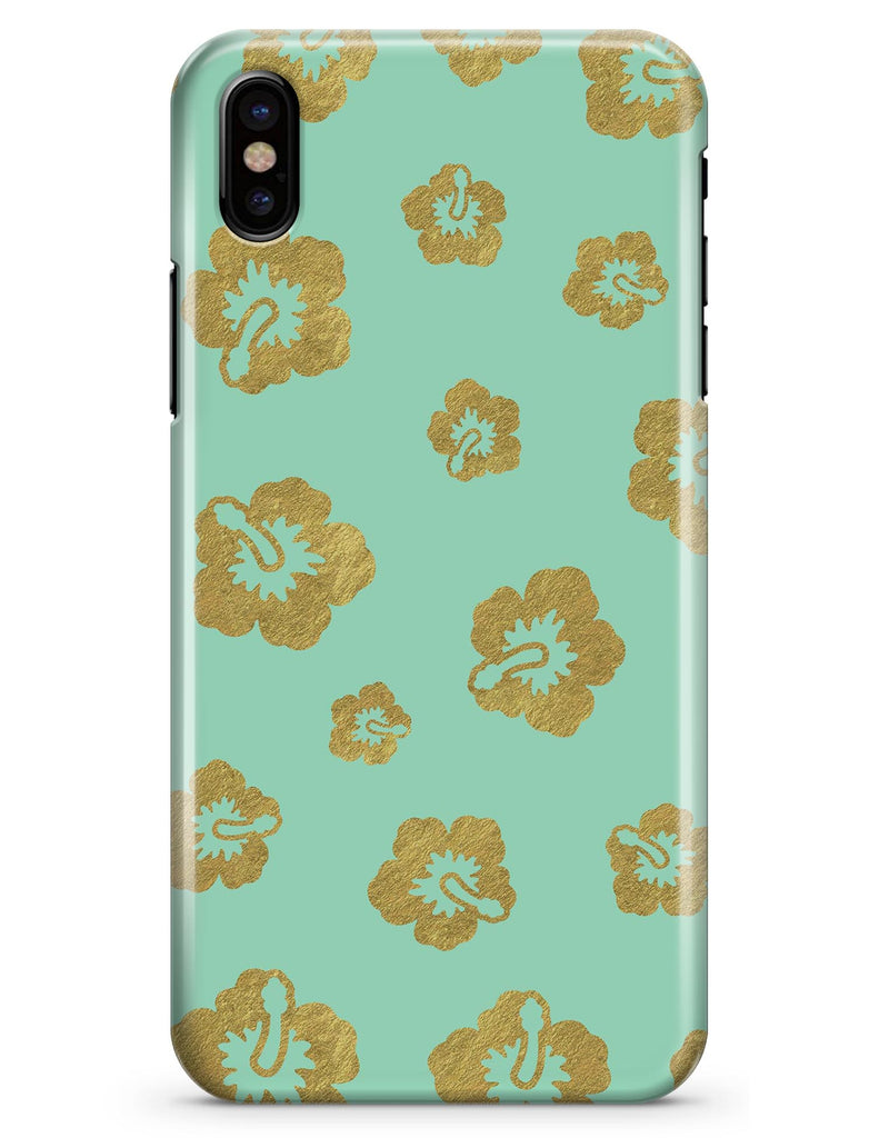 Mint and Gold Floral v1 - iPhone X Clipit Case