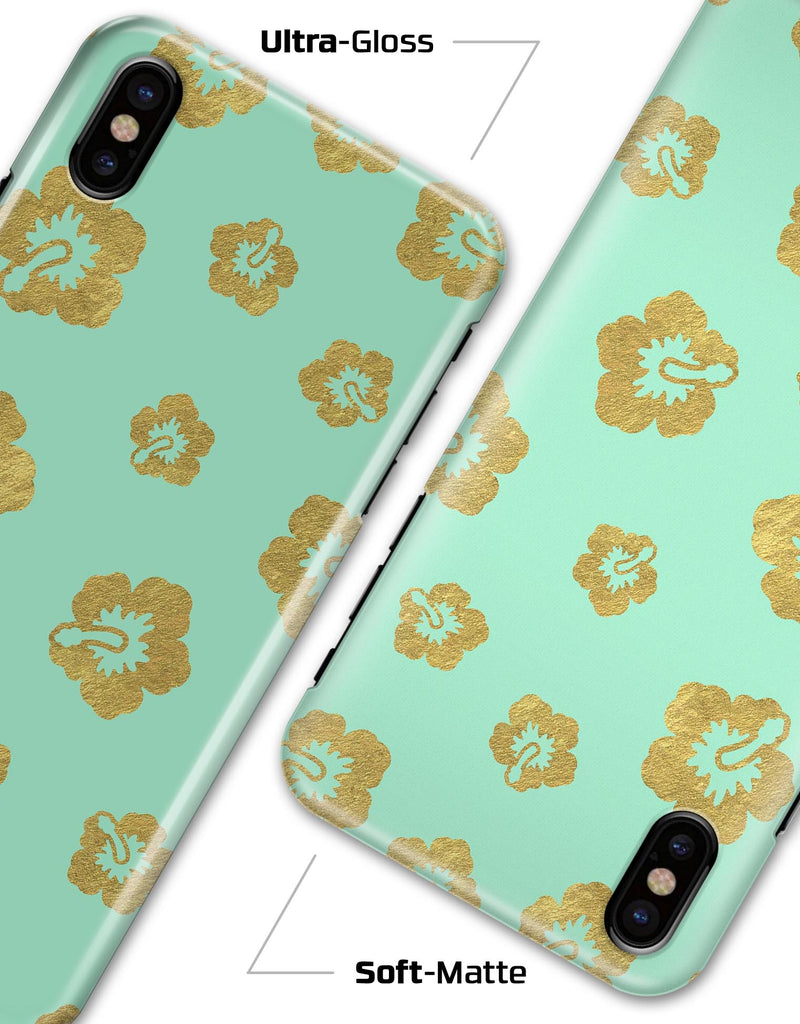 Mint and Gold Floral v1 - iPhone X Clipit Case
